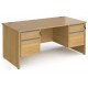 Harlow Panel End Straight Desk with 2 x Two Drawer Pedestals